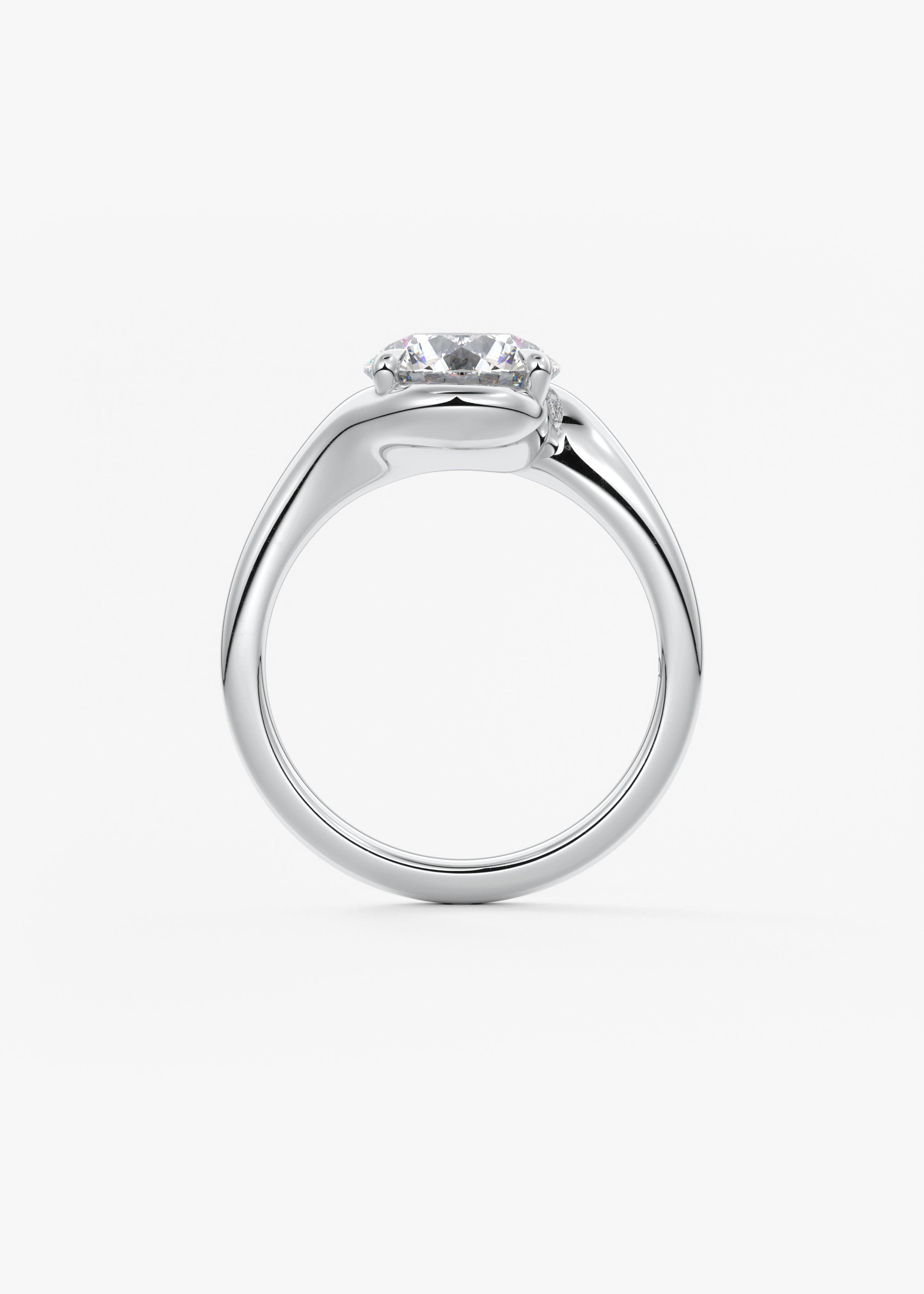 Round Swirl Lab Grown Diamond Engagement Ring