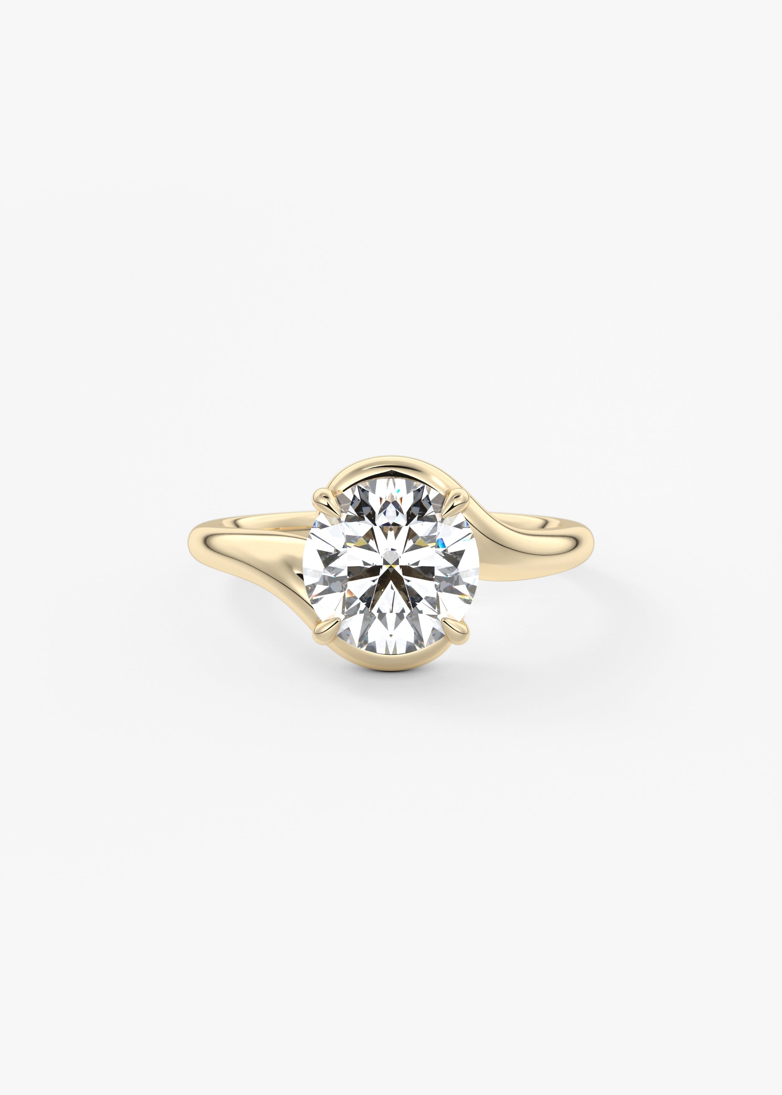 Round Swirl Lab Grown Diamond Engagement Ring