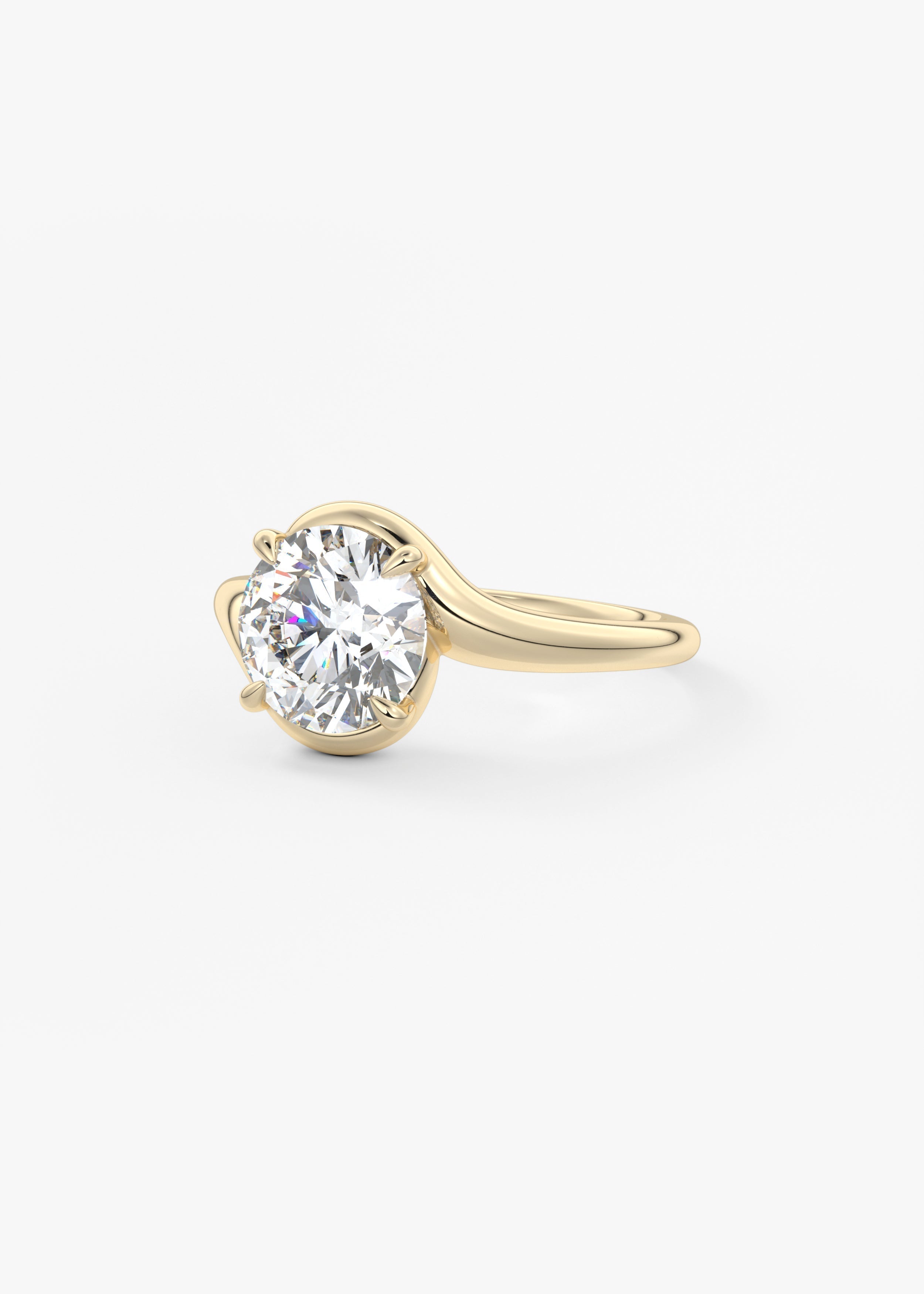 Round Swirl Lab Grown Diamond Engagement Ring