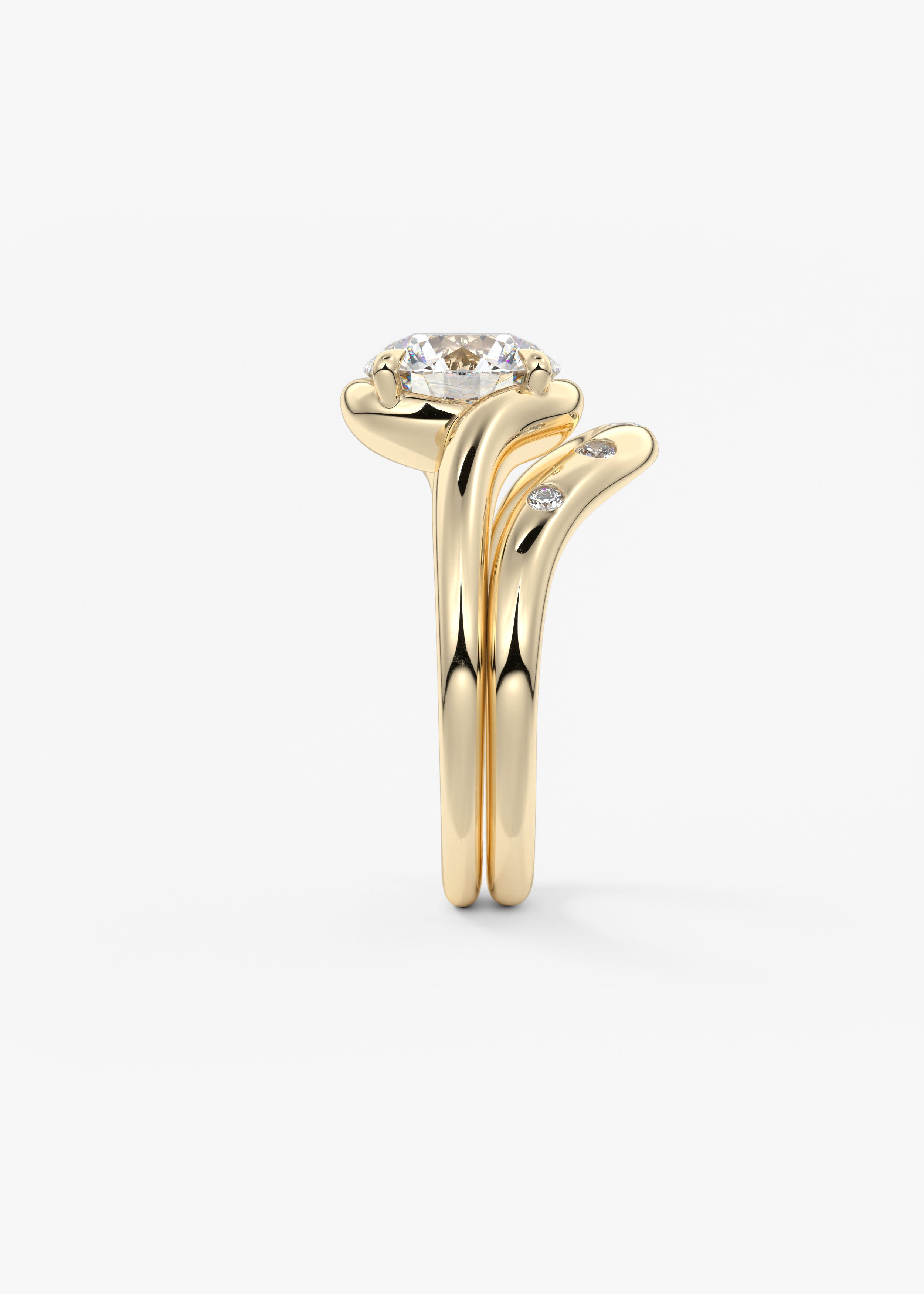 Round Swirl Lab Grown Diamond Engagement Ring