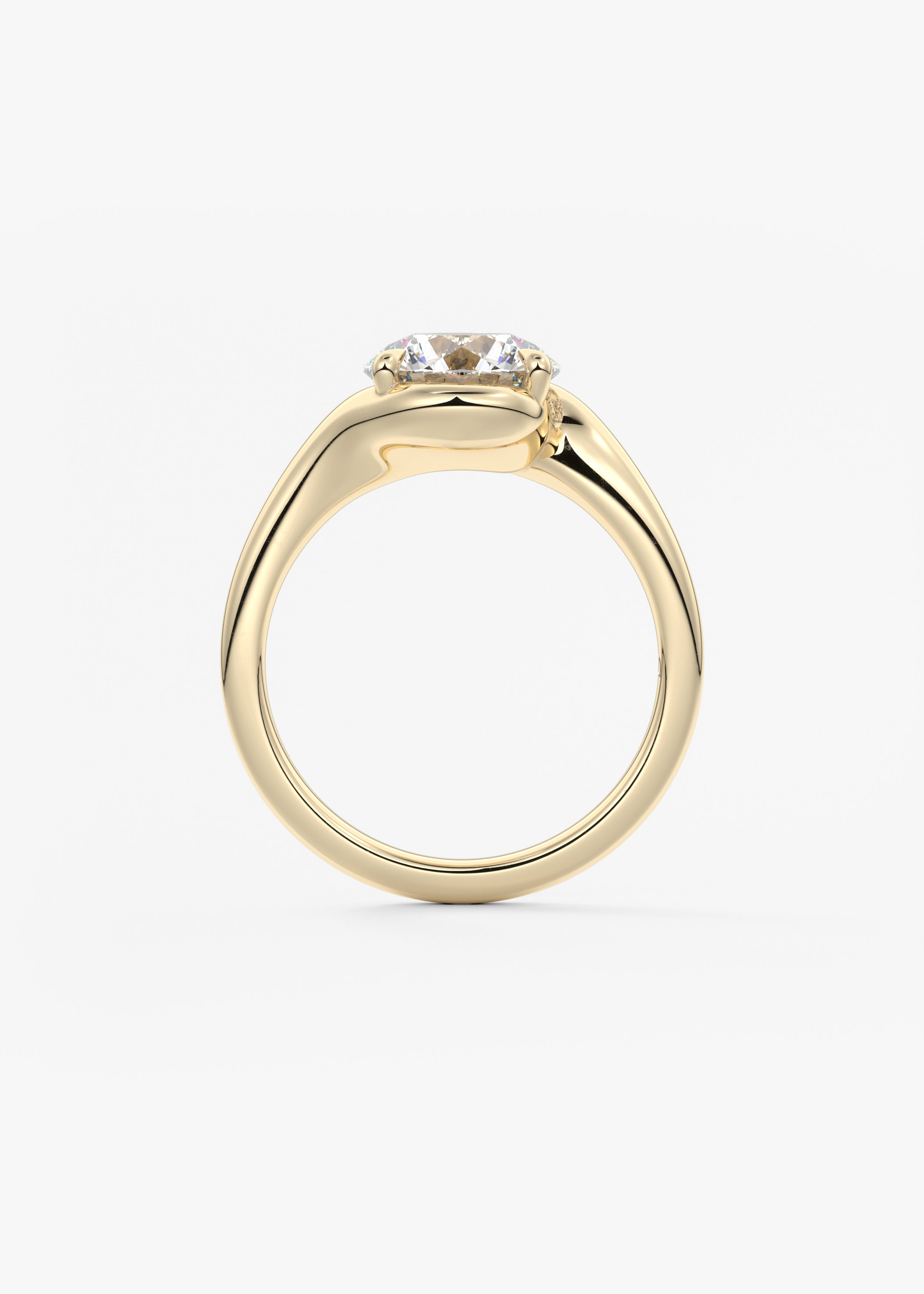 Round Swirl Lab Grown Diamond Engagement Ring