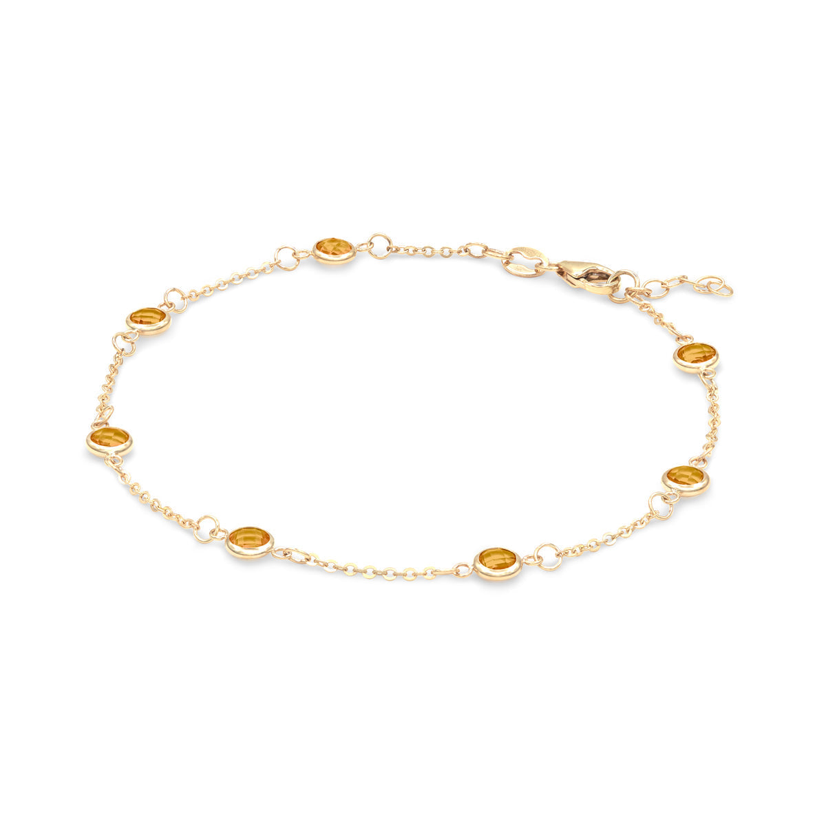 1.75 TCW Round Citrine Lab Made Diamond- November Birthstone Bracelet 4