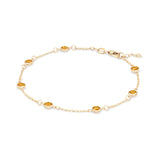 1.75 TCW Round Citrine Lab Made Diamond- November Birthstone Bracelet 4