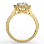 Stunning 2.11 CT Oval Moissanite Engagement Ring with Cluster Halo & Pave Design 3
