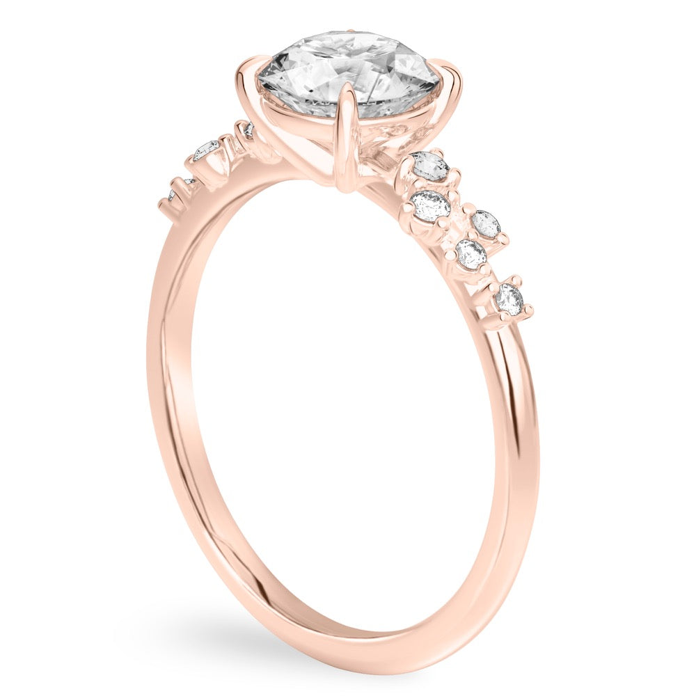 Stunning 1.0- 2.0 CT Round Moissanite Engagement Ring with Cluster Design 8