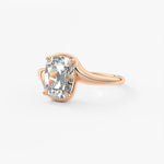Cushion Swirl Lab Grown Diamond Engagement Ring