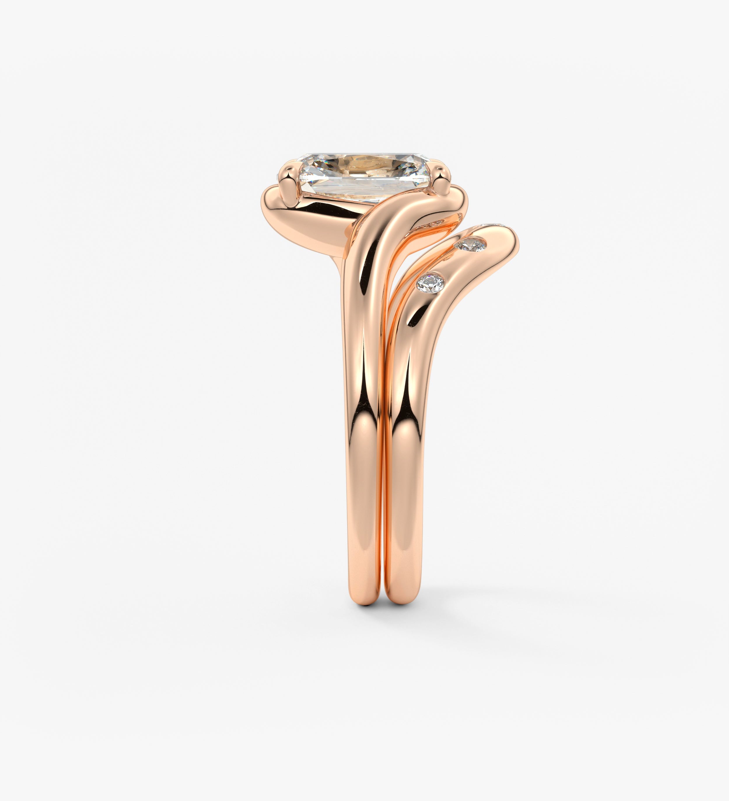 Cushion Swirl Lab Grown Diamond Engagement Ring