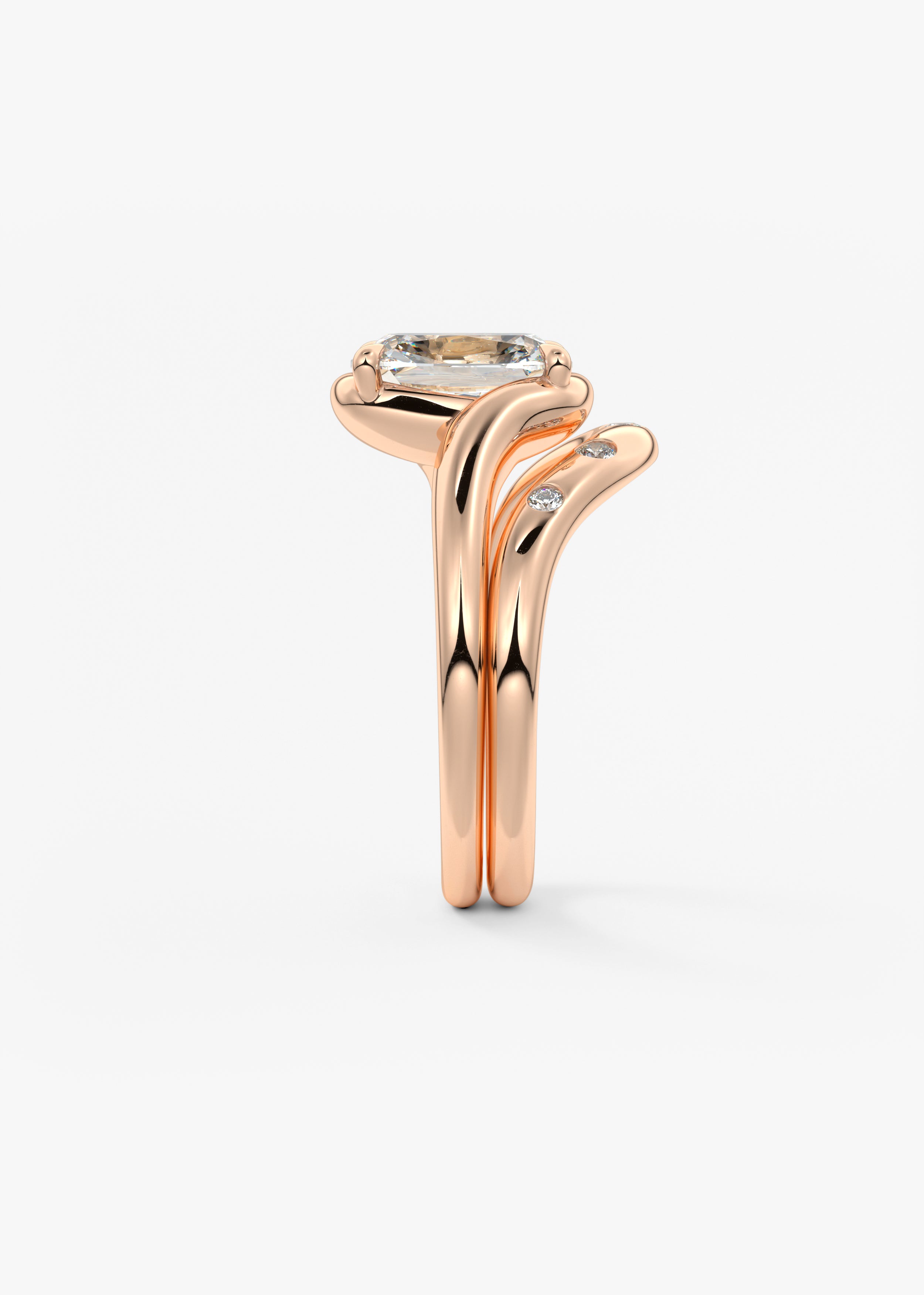 Cushion Swirl Lab Grown Diamond Engagement Ring