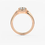 Cushion Swirl Lab Grown Diamond Engagement Ring