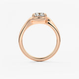 Cushion Swirl Lab Grown Diamond Engagement Ring