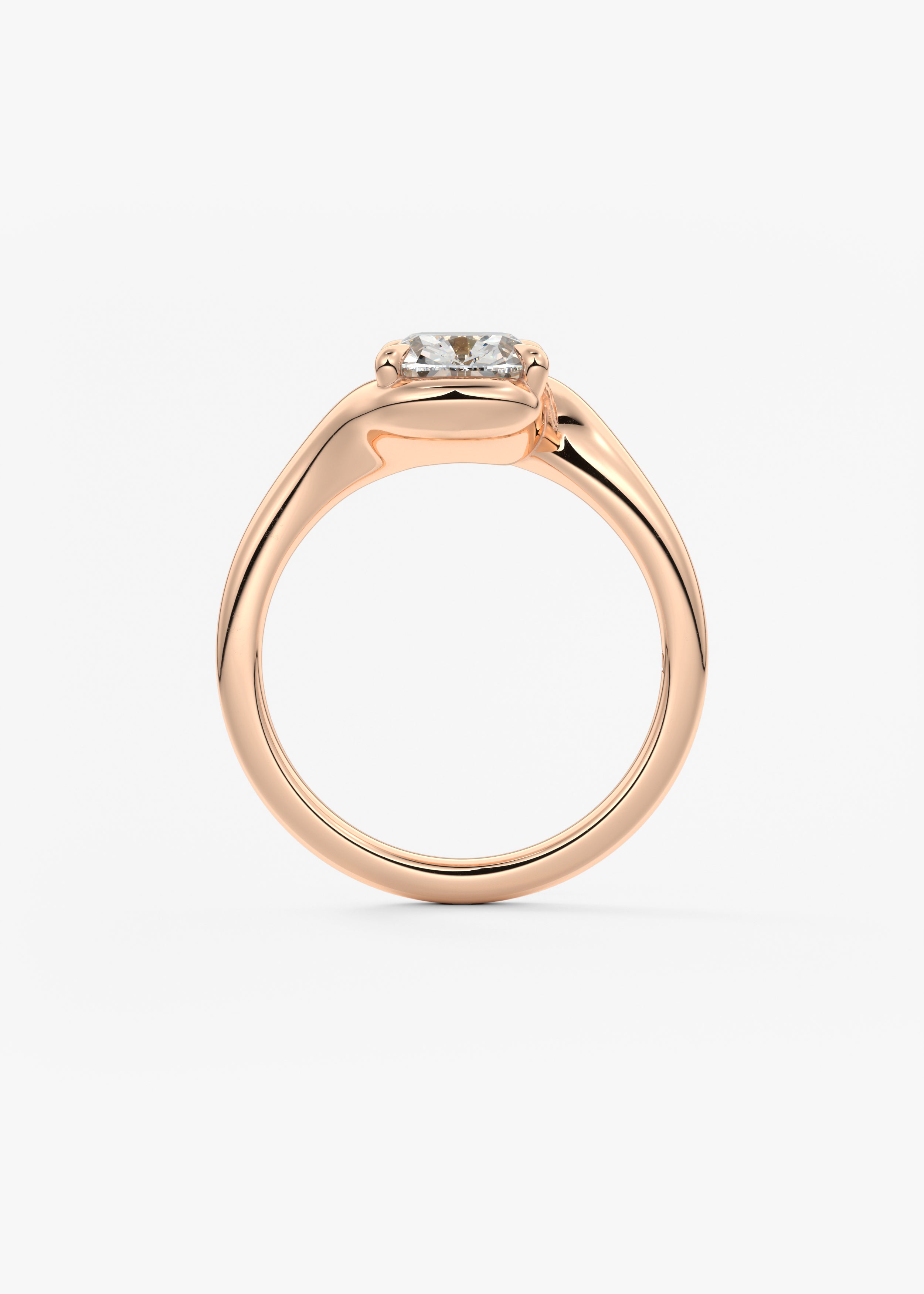 Cushion Swirl Lab Grown Diamond Engagement Ring