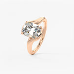Cushion Swirl Lab Grown Diamond Engagement Ring