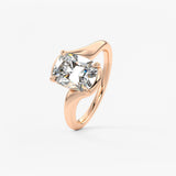 Cushion Swirl Lab Grown Diamond Engagement Ring