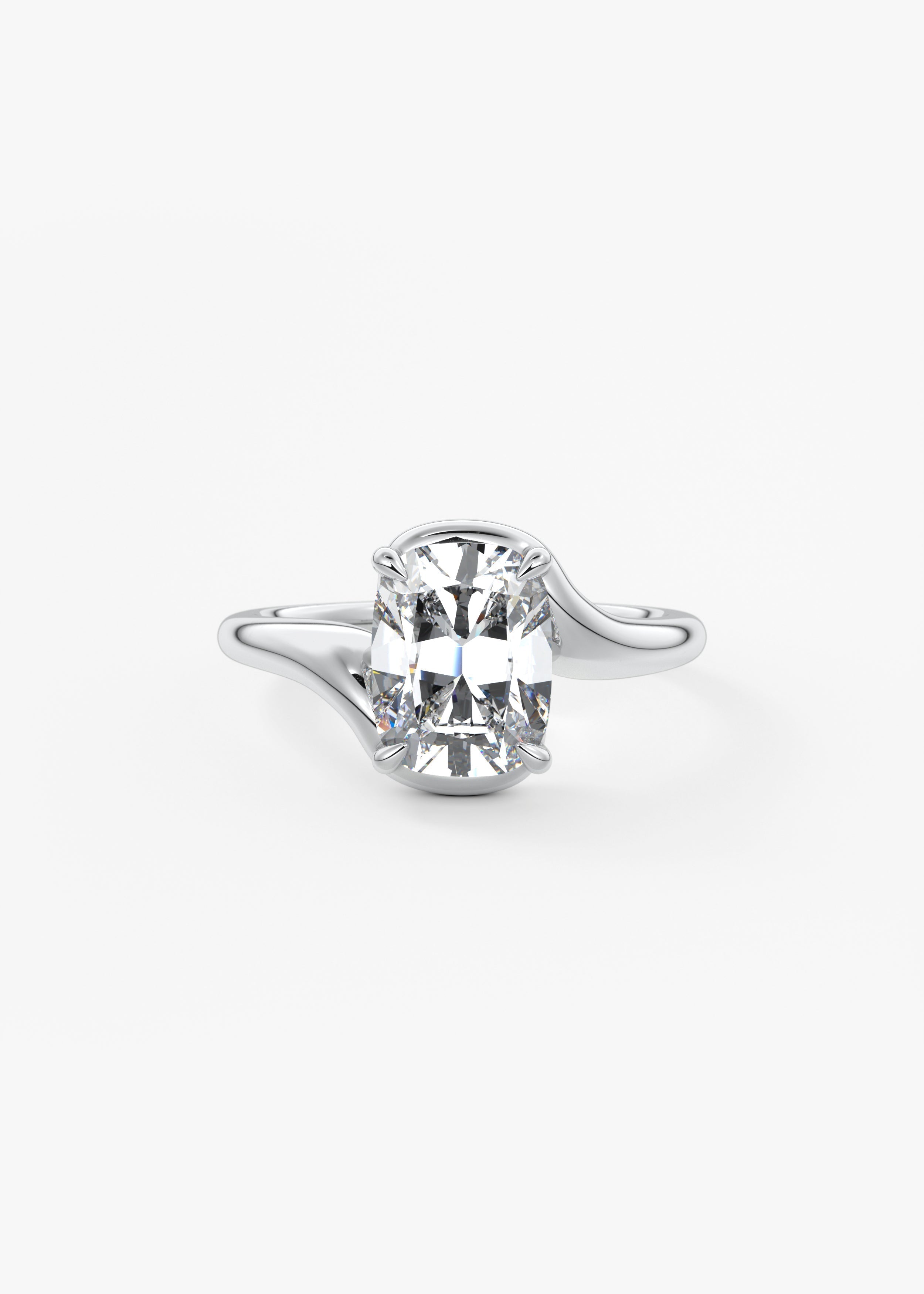 Cushion Swirl Lab Grown Diamond Engagement Ring
