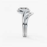 Cushion Swirl Lab Grown Diamond Engagement Ring