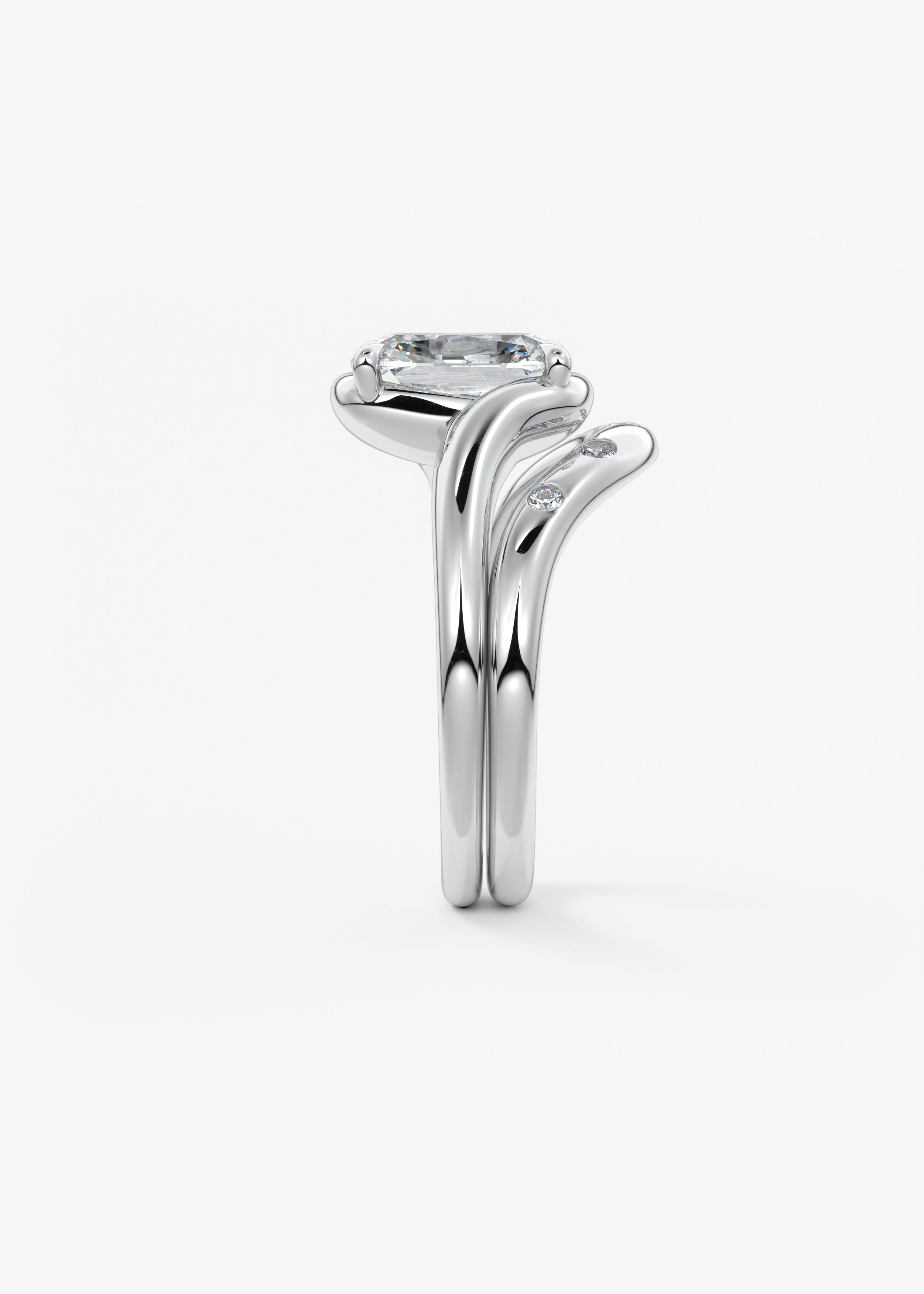 Cushion Swirl Lab Grown Diamond Engagement Ring