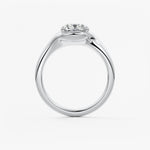 Cushion Swirl Lab Grown Diamond Engagement Ring