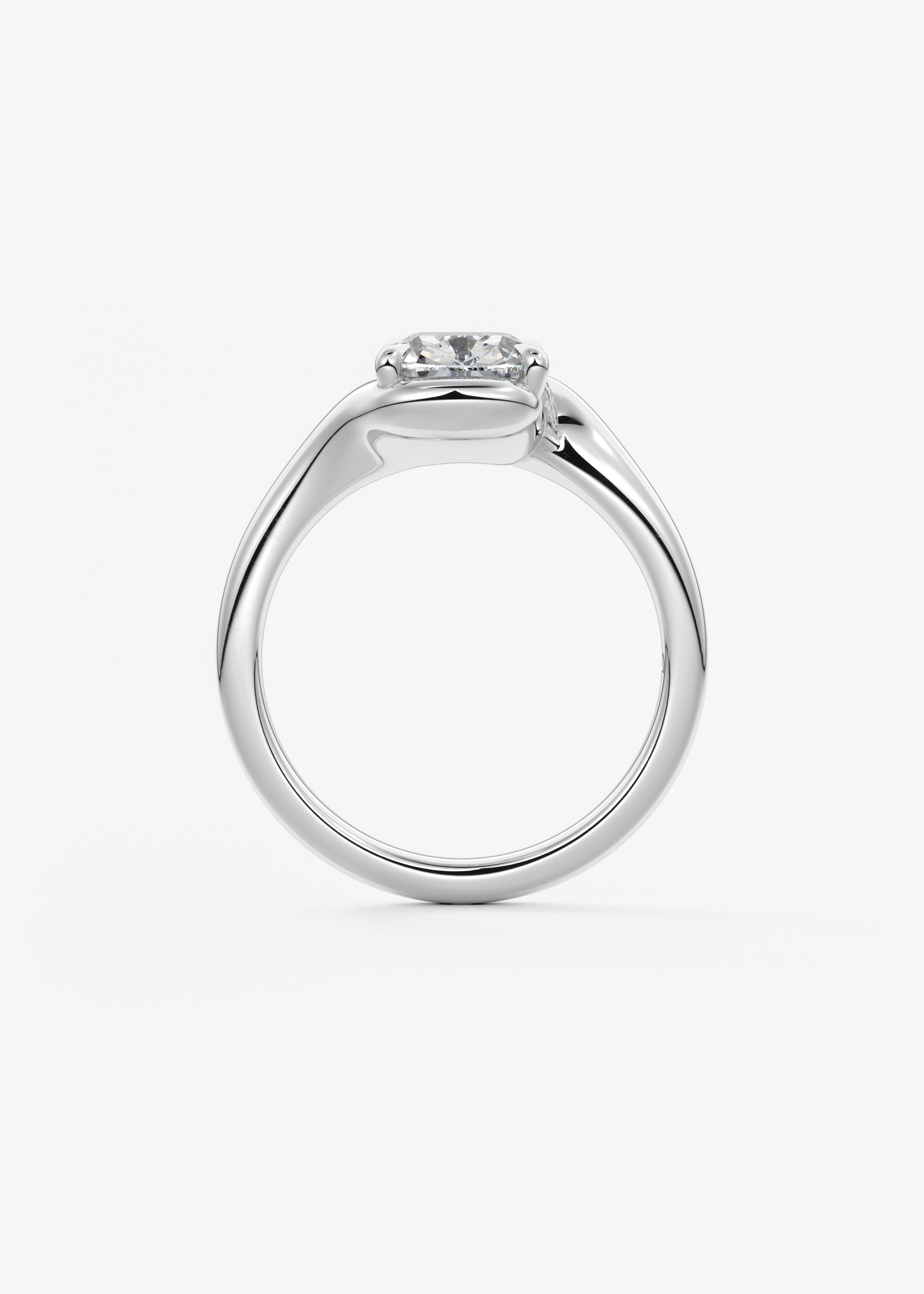 Cushion Swirl Lab Grown Diamond Engagement Ring