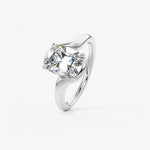Cushion Swirl Lab Grown Diamond Engagement Ring