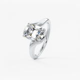 Cushion Swirl Lab Grown Diamond Engagement Ring