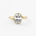 Cushion Swirl Lab Grown Diamond Engagement Ring