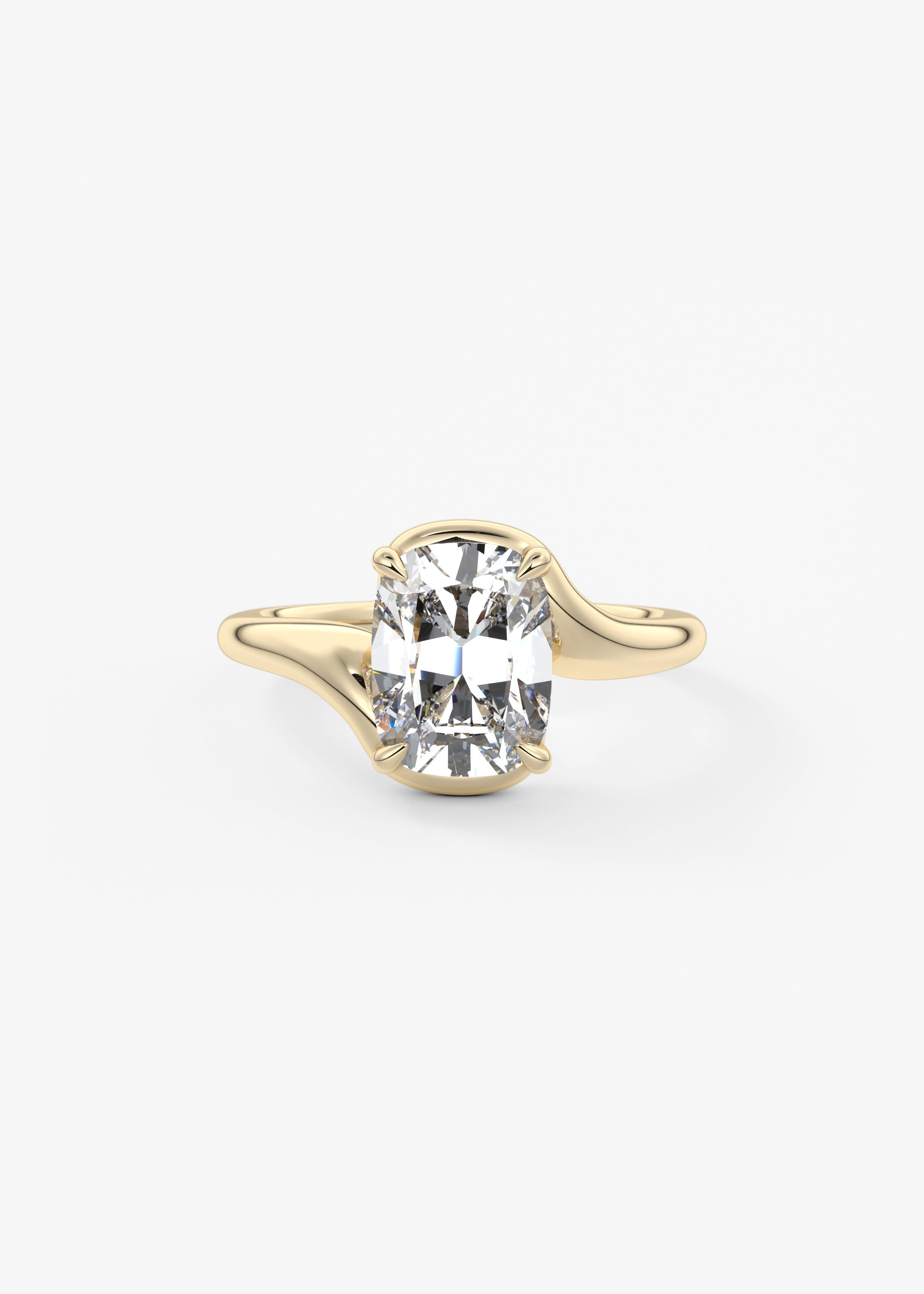 Cushion Swirl Lab Grown Diamond Engagement Ring