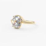 Cushion Swirl Lab Grown Diamond Engagement Ring