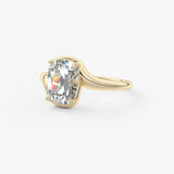 Cushion Swirl Lab Grown Diamond Engagement Ring