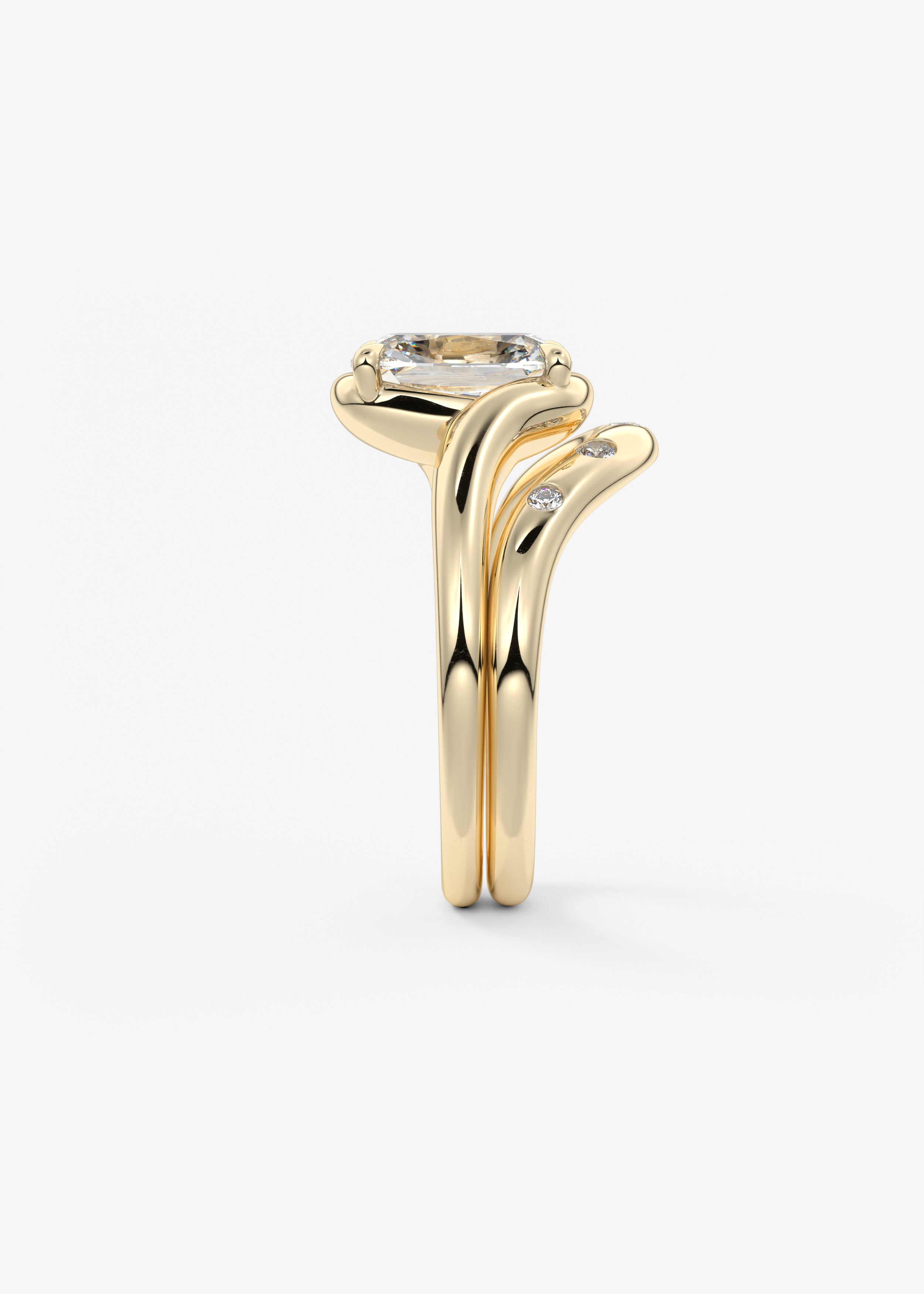 Cushion Swirl Lab Grown Diamond Engagement Ring
