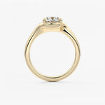 Cushion Swirl Lab Grown Diamond Engagement Ring