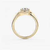 Cushion Swirl Lab Grown Diamond Engagement Ring