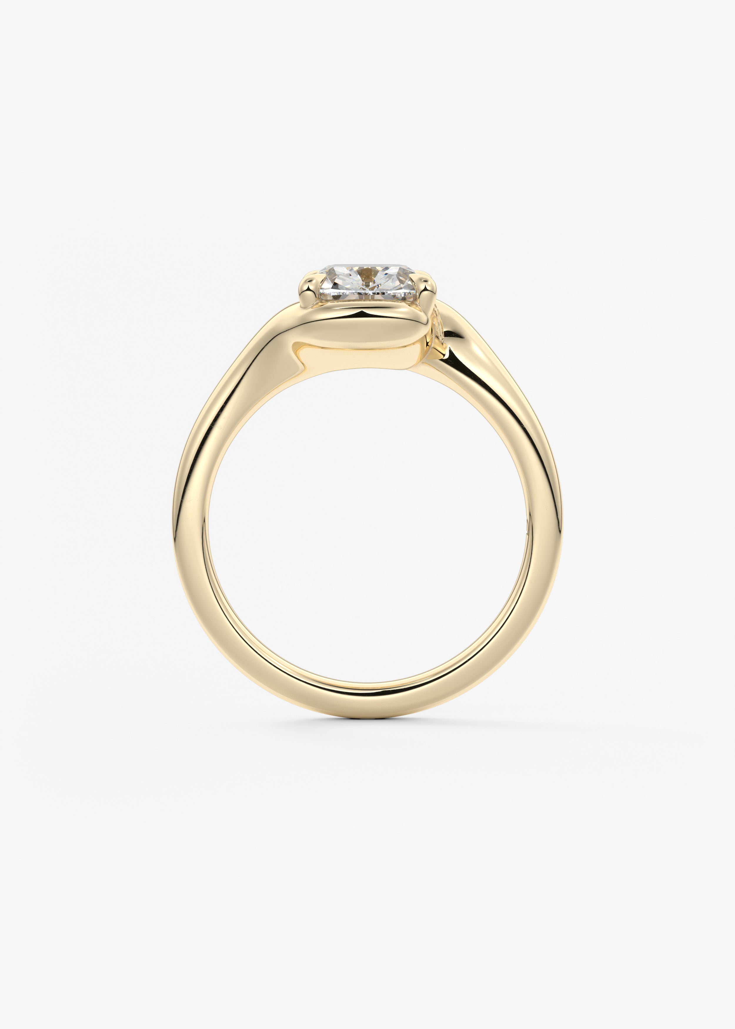 Cushion Swirl Lab Grown Diamond Engagement Ring