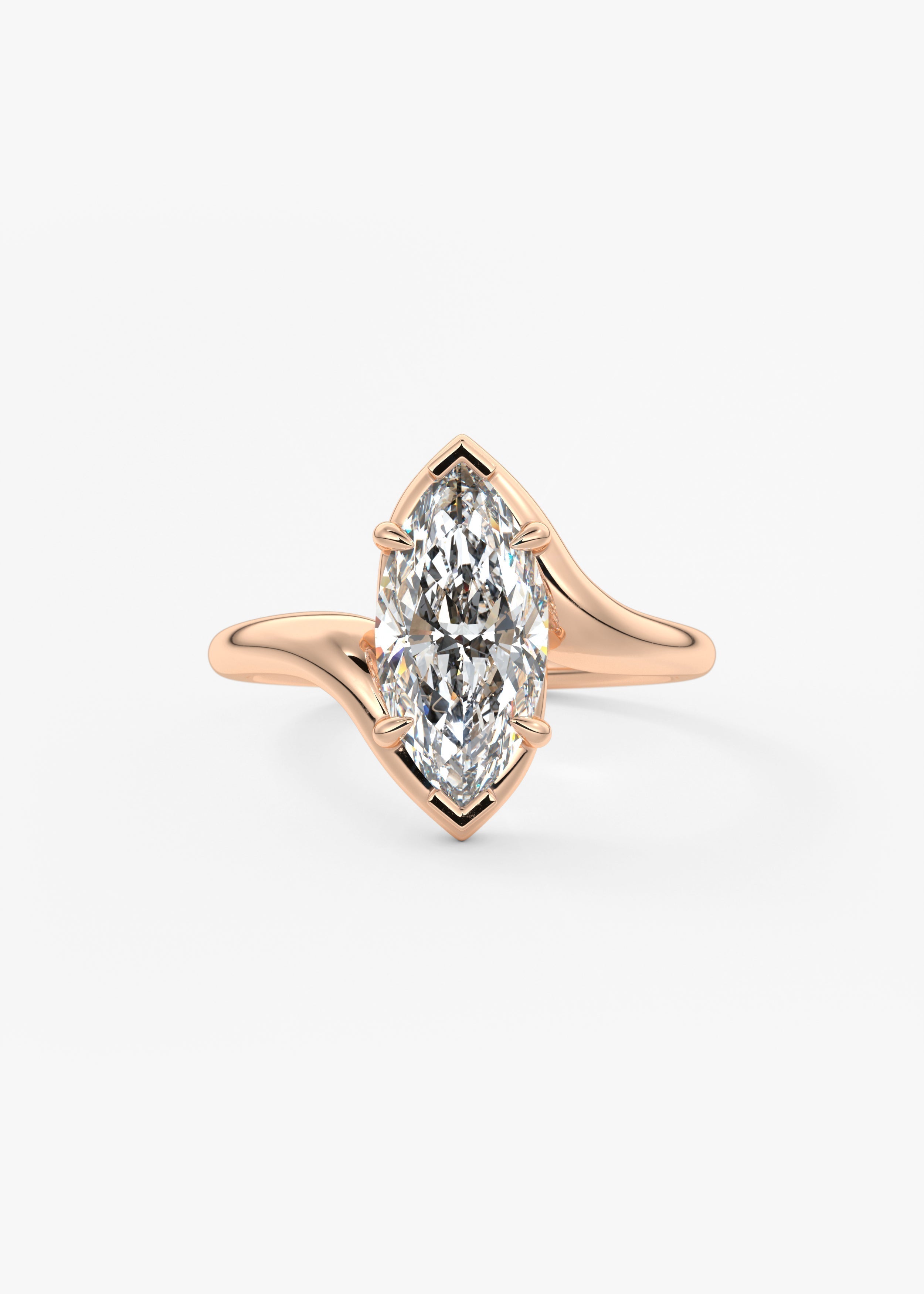 Marquise Swirl Lab Grown Diamond Engagement Ring