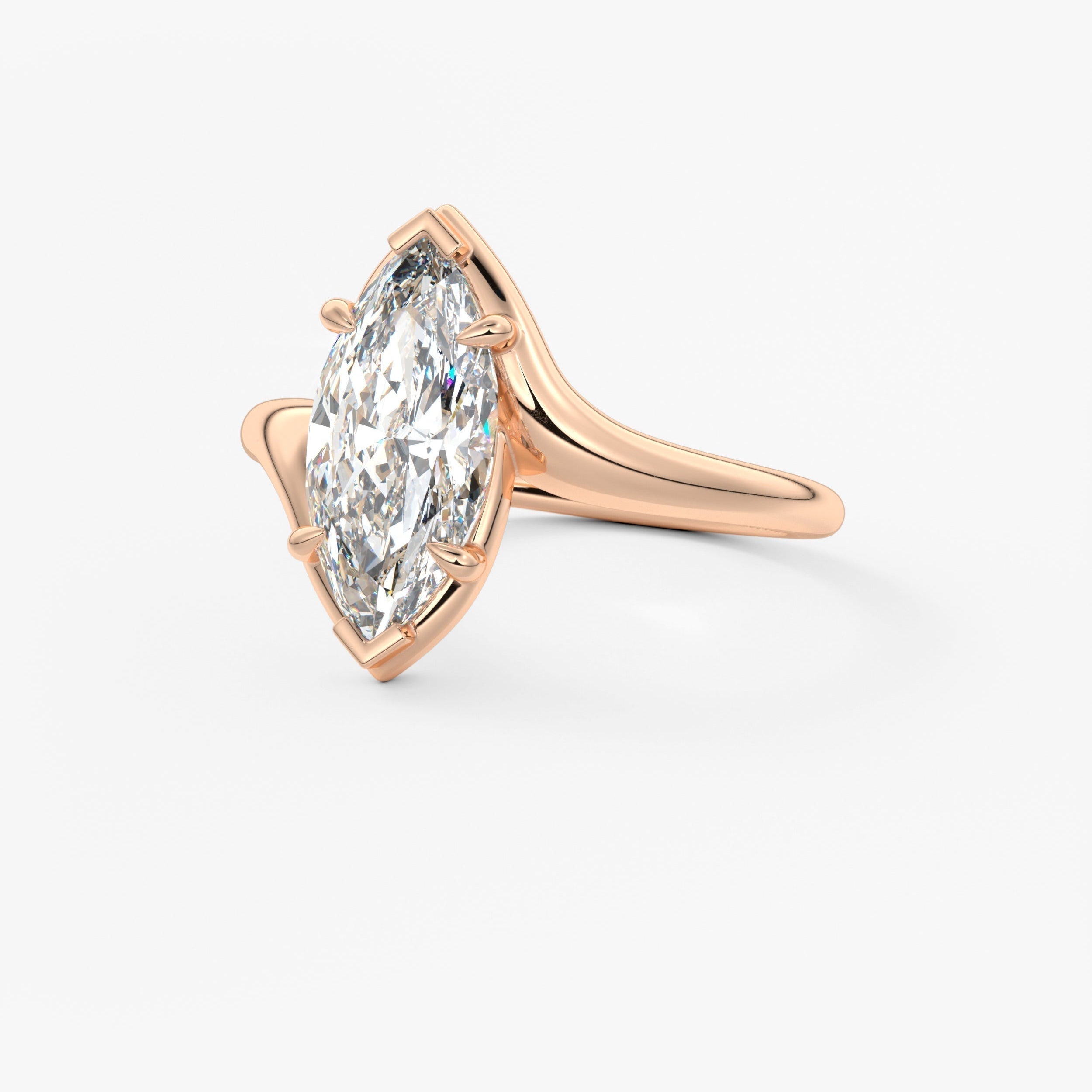 Marquise Swirl Lab Grown Diamond Engagement Ring