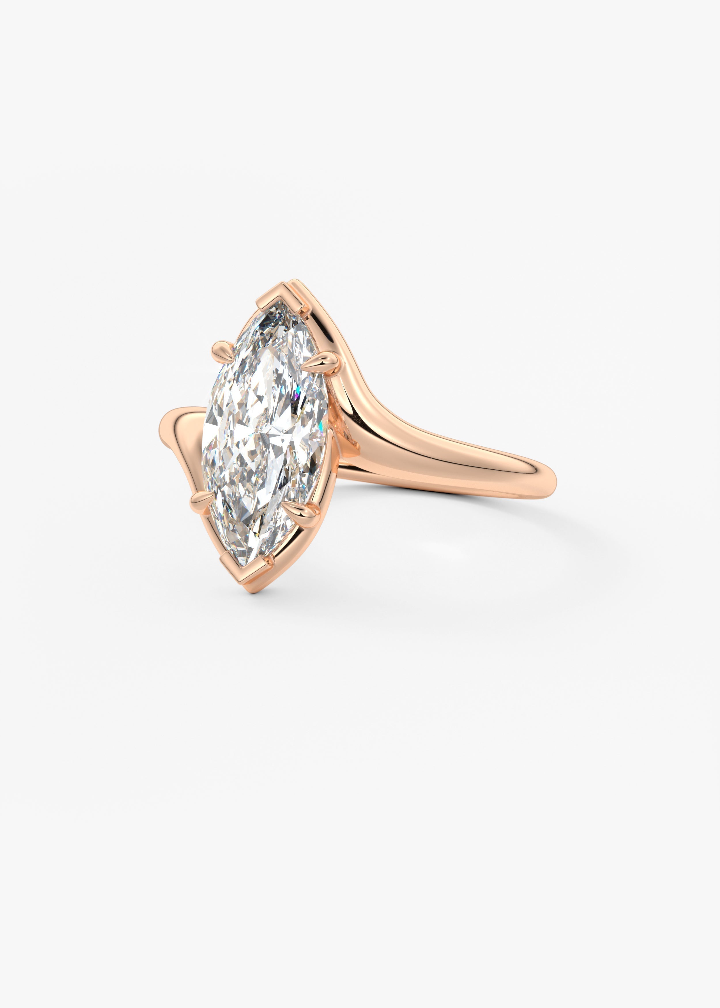 Marquise Swirl Lab Grown Diamond Engagement Ring