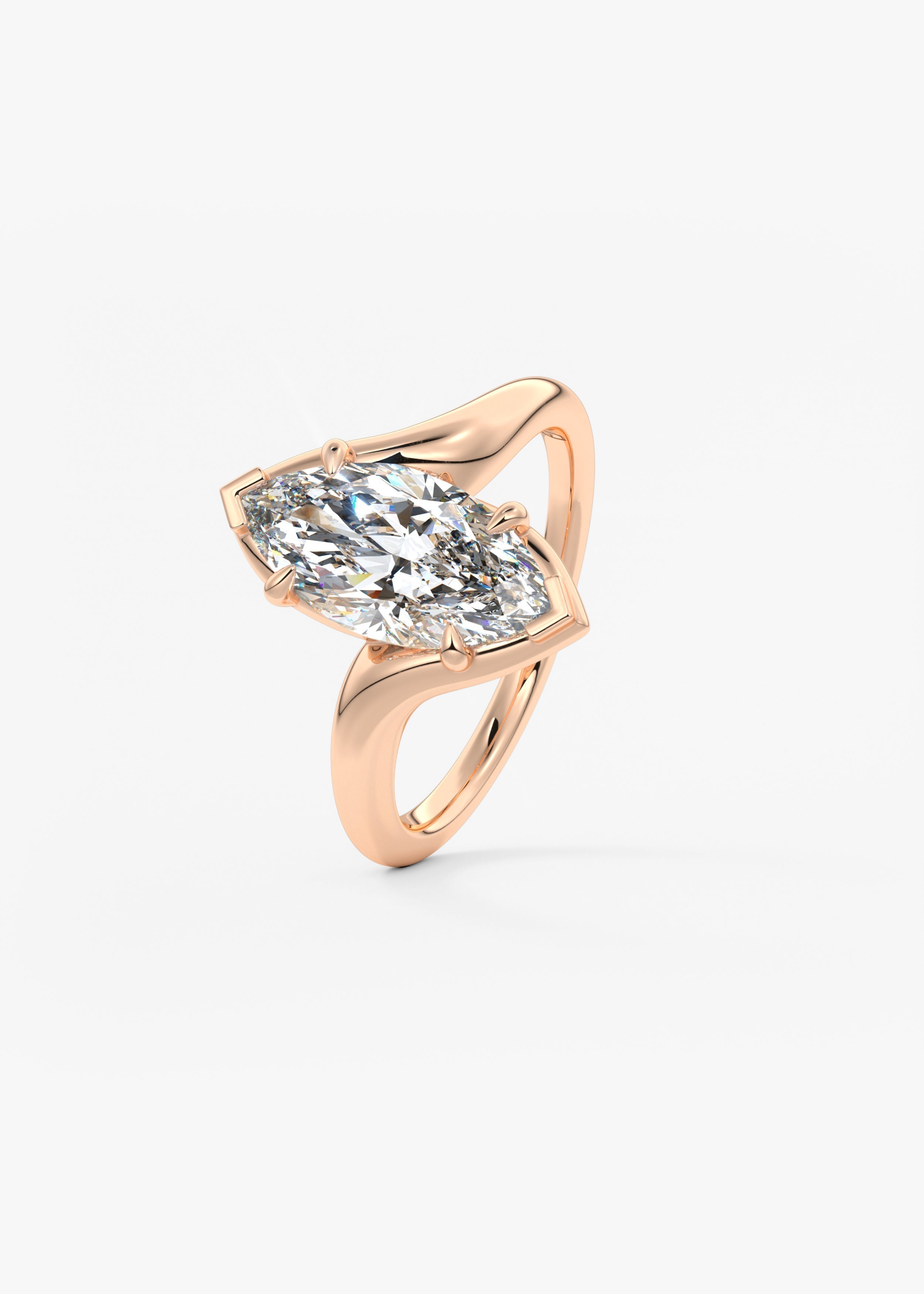 Marquise Swirl Lab Grown Diamond Engagement Ring