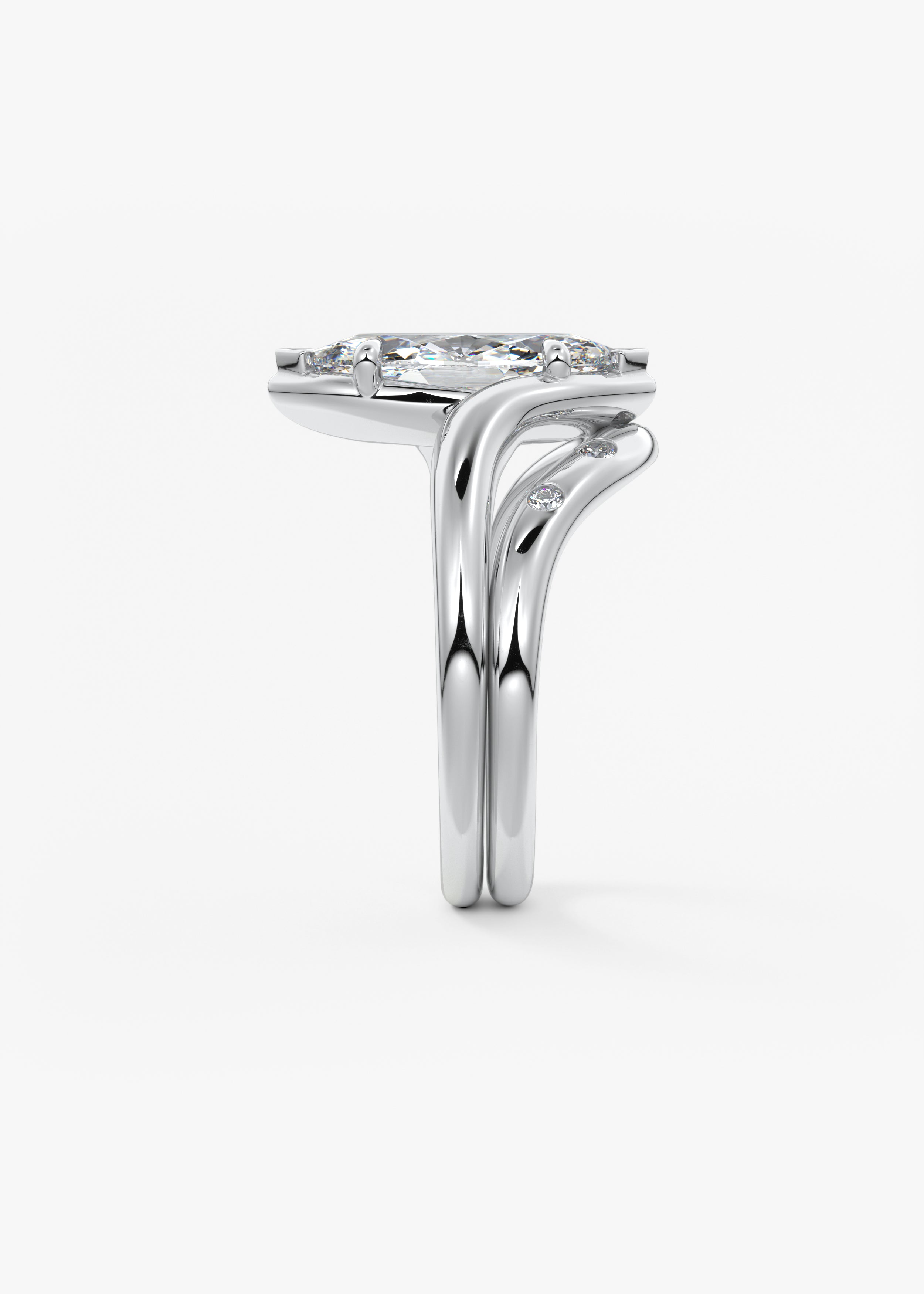 Marquise Swirl Lab Grown Diamond Engagement Ring