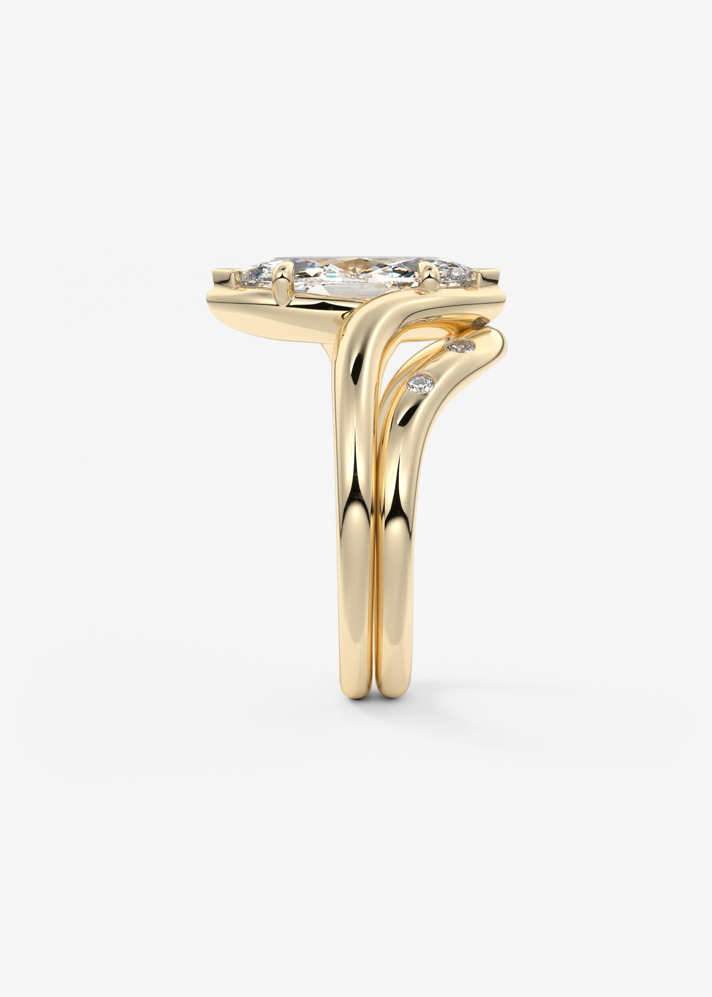 Marquise Swirl Lab Grown Diamond Engagement Ring