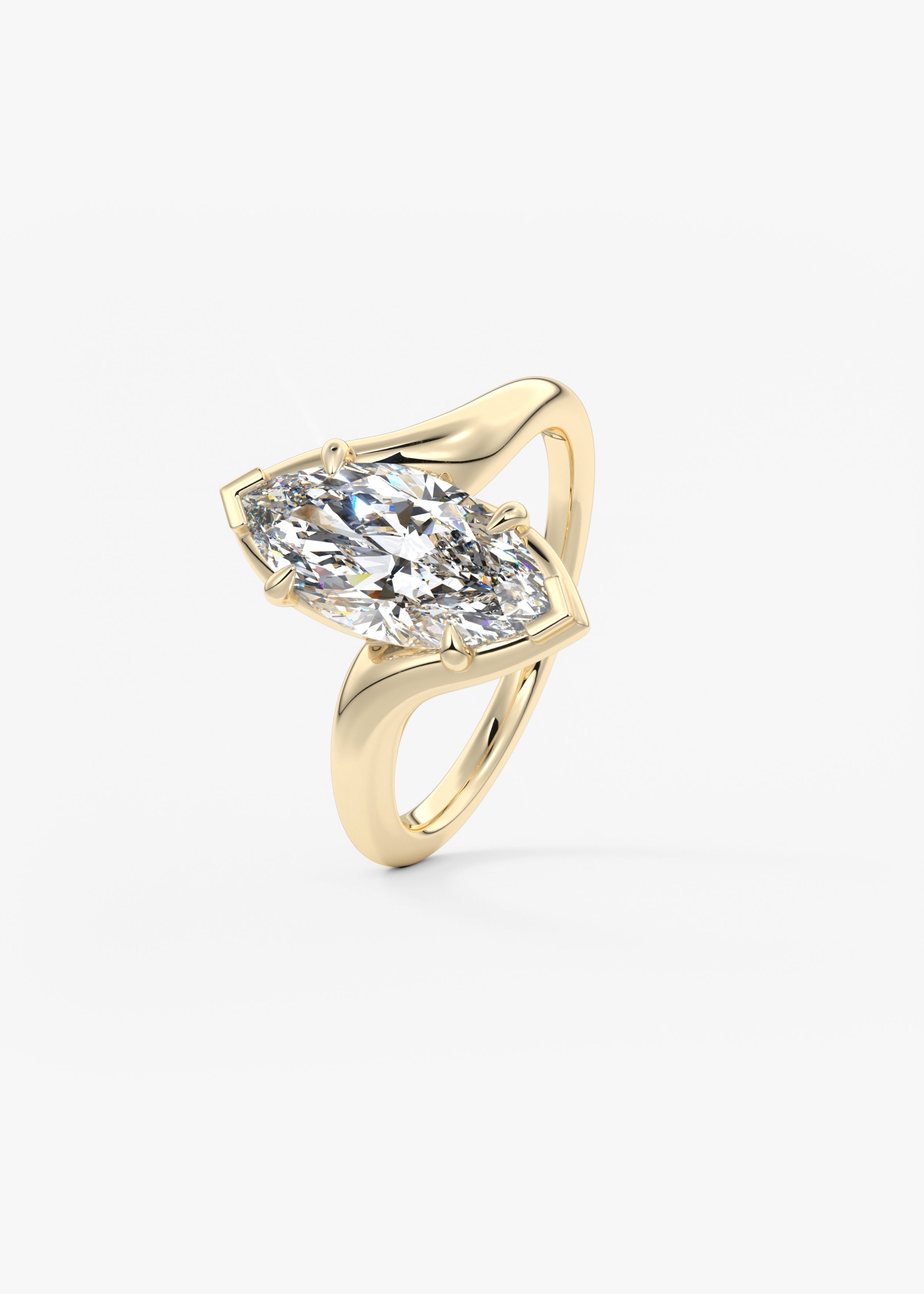 Marquise Swirl Lab Grown Diamond Engagement Ring