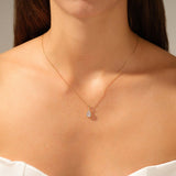 1.0 CT Pear Moissanite Diamond Bezel Pendant Necklace in Solid Gold 5