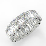 Stunning 2.50 TCW Emerald Moissanite Stones Full Eternity Wedding Bands 6