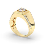 Delicate 0.50 CT Moissanite Men's Wedding Band with Round Cut Stones in Solid Gold 6