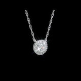 Round Cut Cubic Zirconia in 925 Sterling Silver Necklace 4