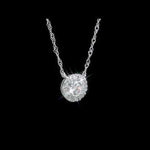 Round Cut Cubic Zirconia in 925 Sterling Silver Necklace 11