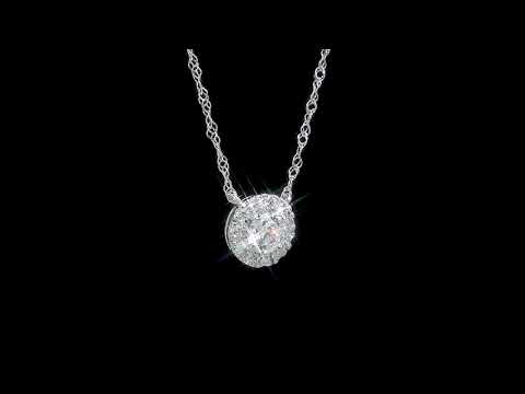 Round Cut Cubic Zirconia in 925 Sterling Silver Necklace 11