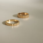 Stunning Ribbed Cigar Wedding Wedding Bands 3