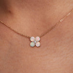 1.16 TCW Round Opal Lab Made Diamond- October Birthstone Necklace 3