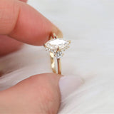 Stunning 1 CT Marquise Moissanite Engagement Ring with Cluster Design 5