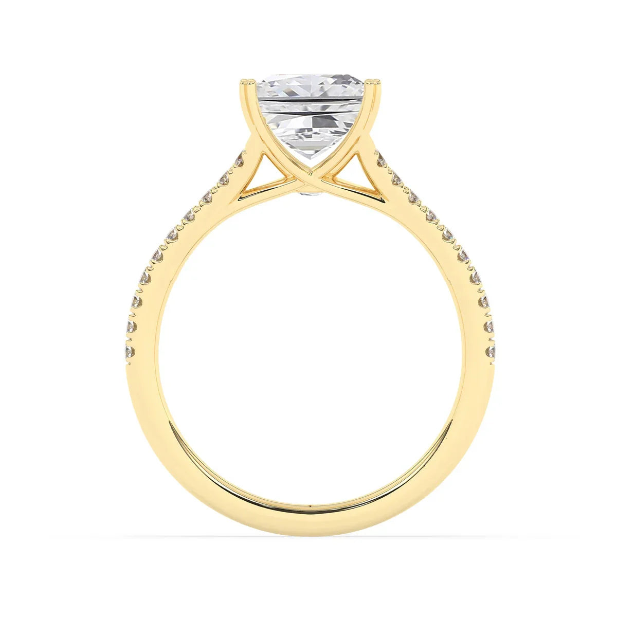 Stunning 2.0 CT Princess Moissanite Engagement Ring with Split Shank Design 2
