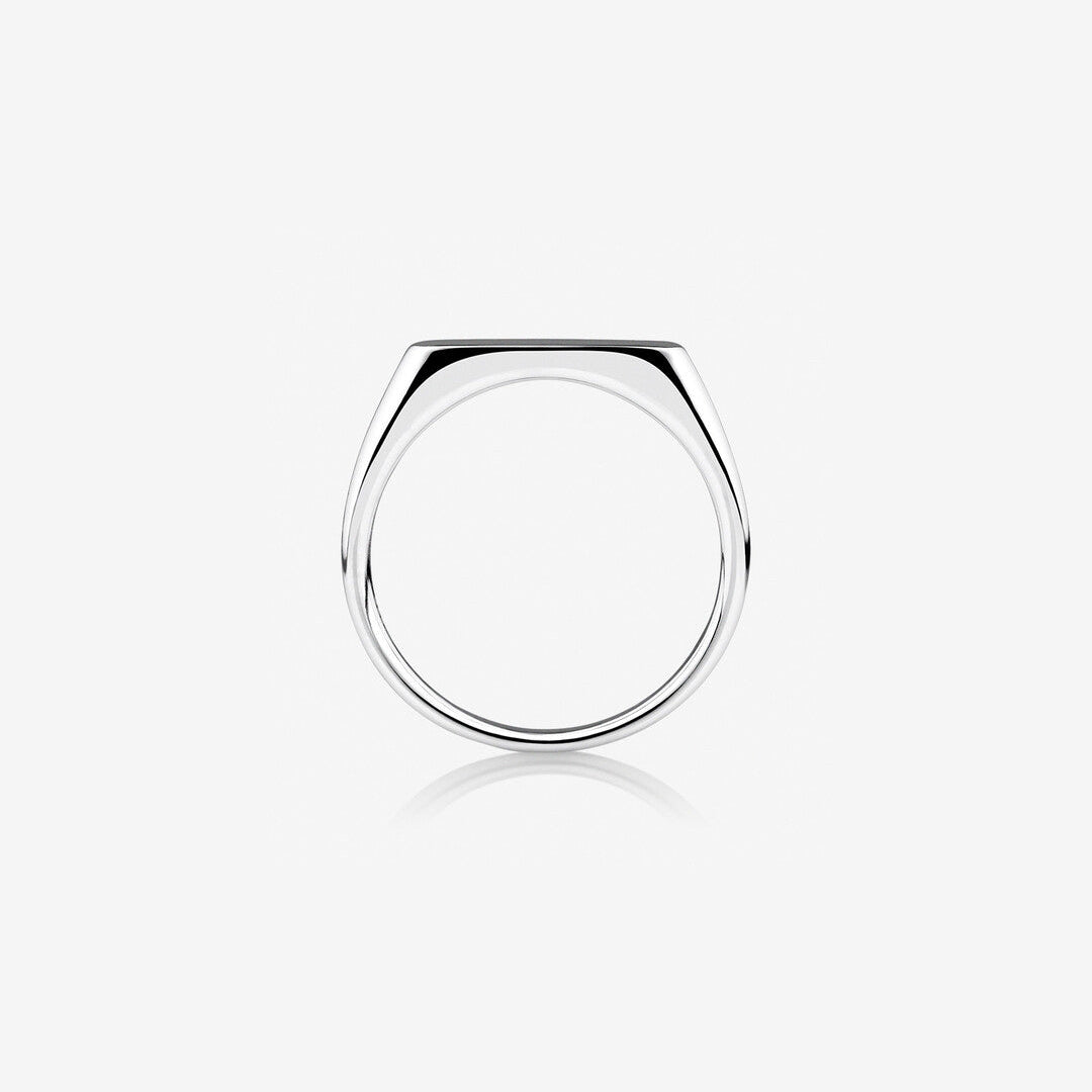 Rectangle Signet Men's Wedding Band in Solid Gold 2